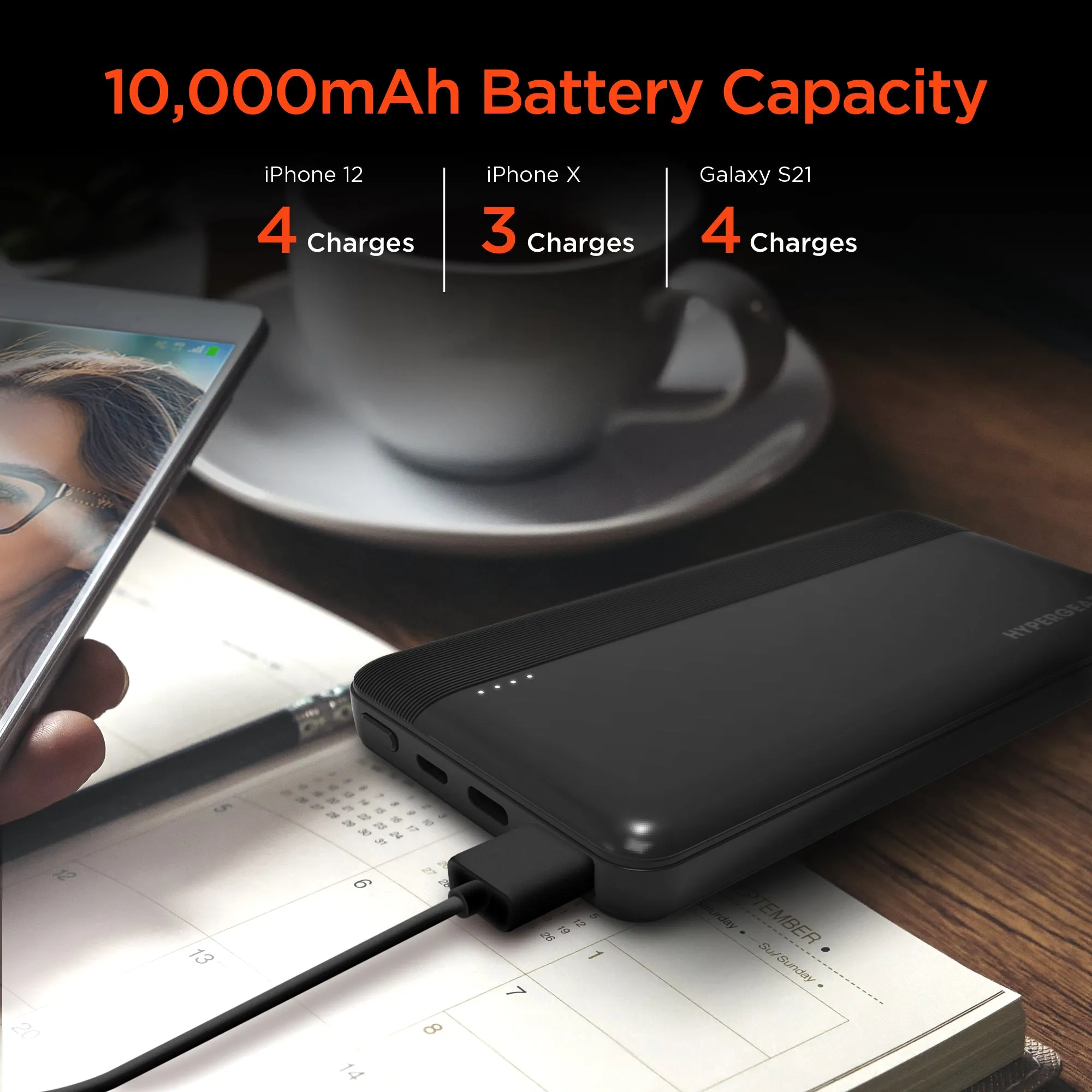 10,000mAh | Fast Charge Power Bank with 20W USB-C PD | Black