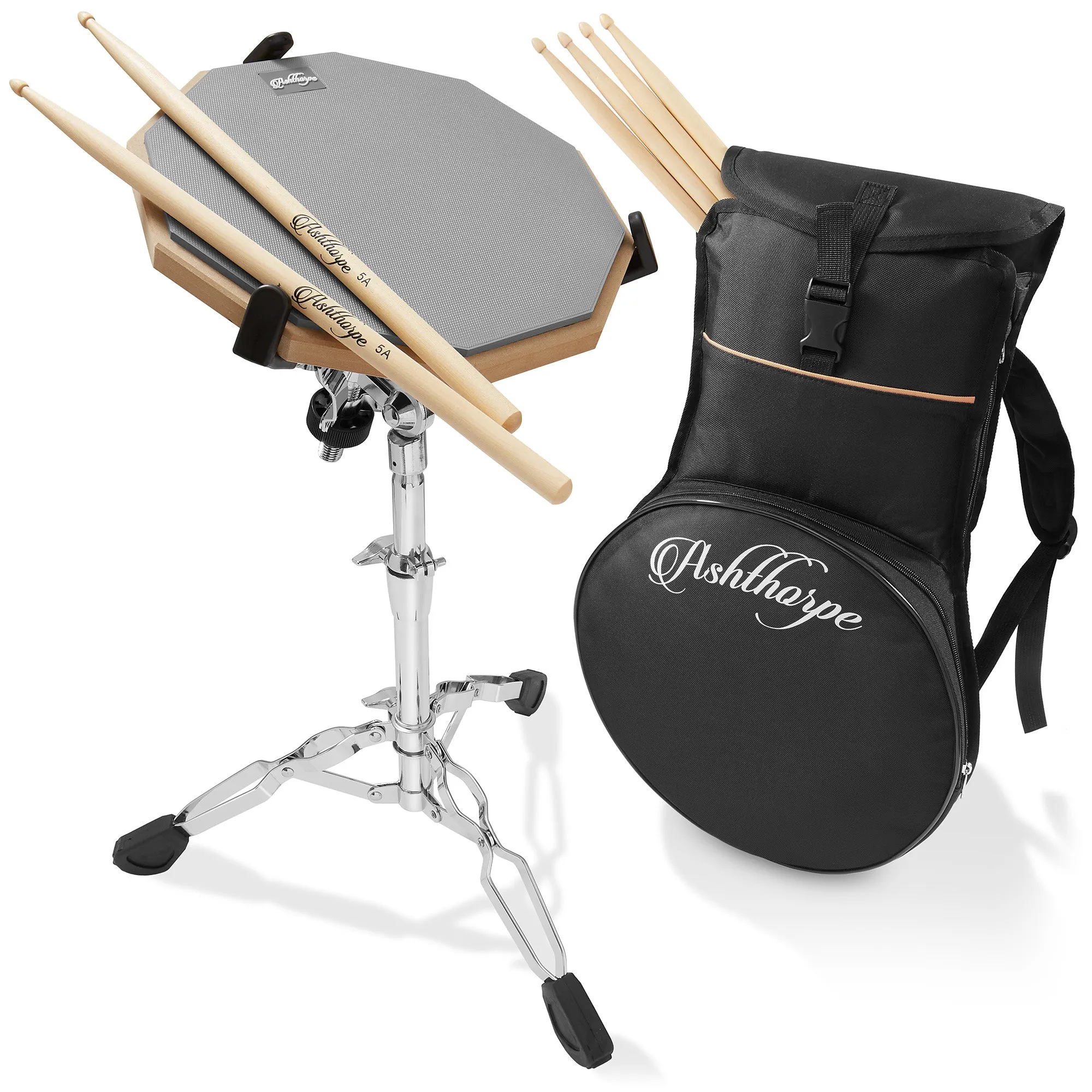 12-Inch Drum Practice Pad Set with Stand