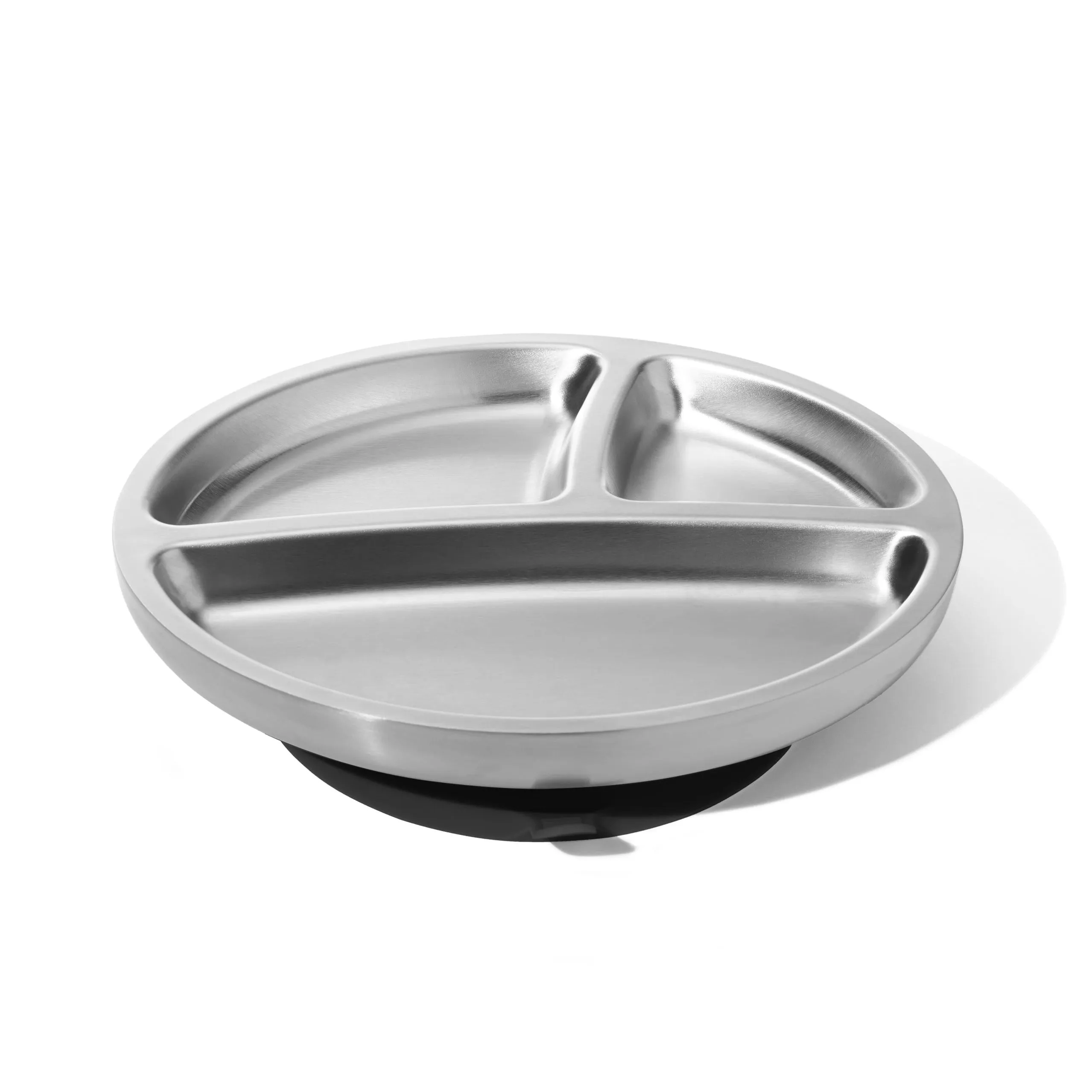 Avanchy Stainless Steel Suction Toddler Plate Black