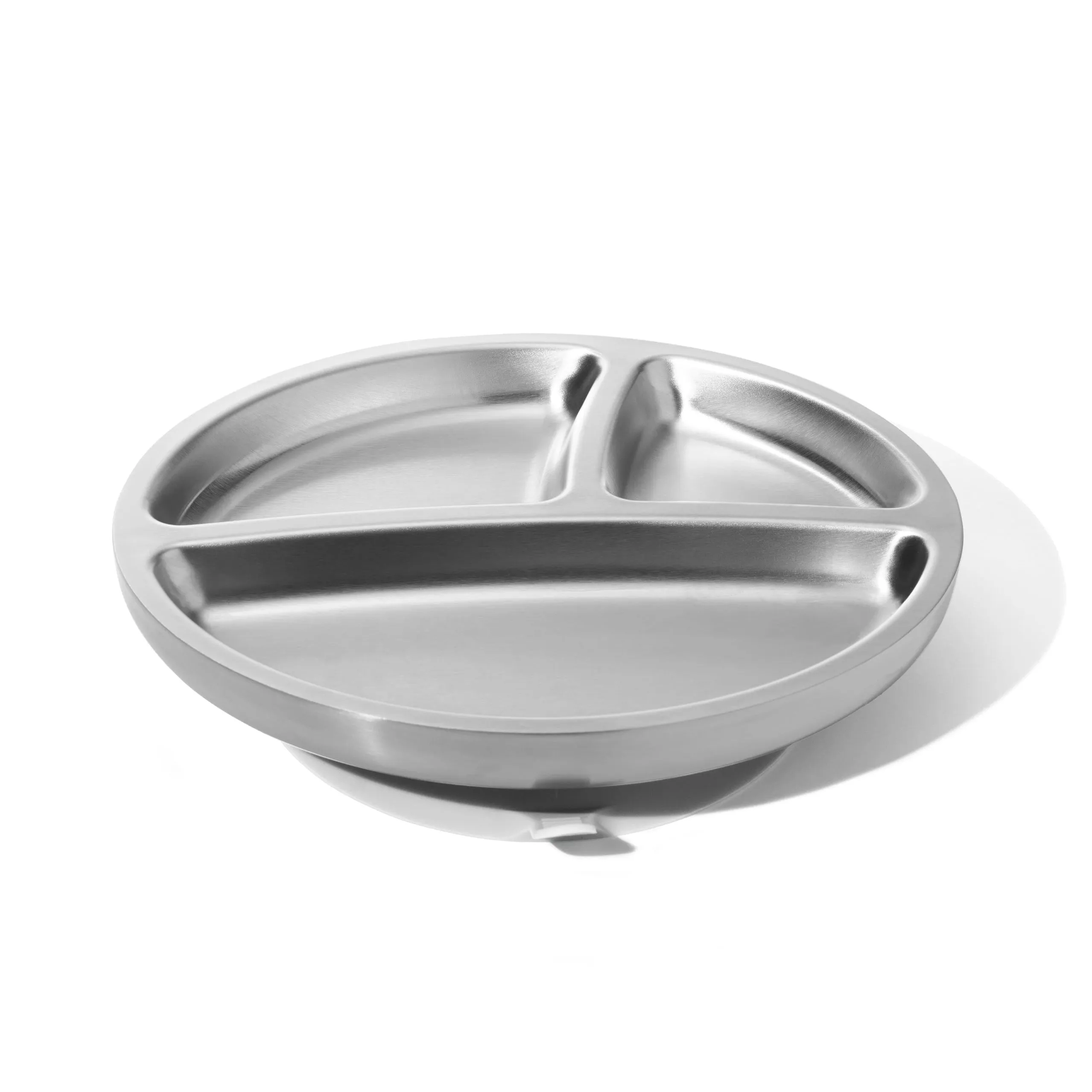 Avanchy Stainless Steel Suction Toddler Plate White