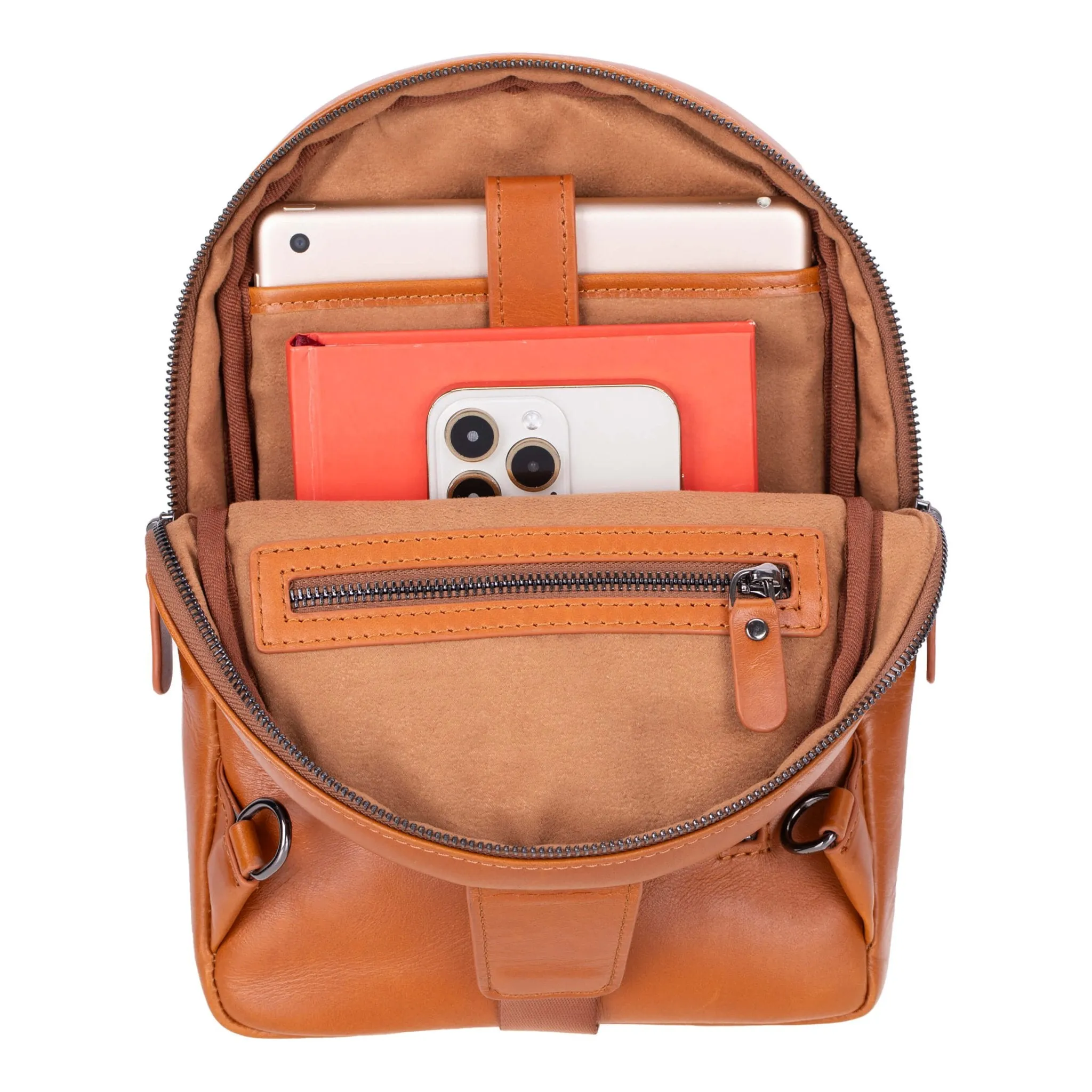 Blake Crossbody Leather Bag, Burnished Tan