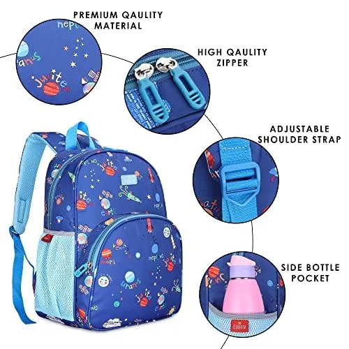 Gleevers X The Clownfish Cosmic Critters Series Printed Polyester 15 Litres | Kids Backpack School Bag with Free Pencil Staionery Pouch | Return Gift bags for kids birthday | Gift for Kids