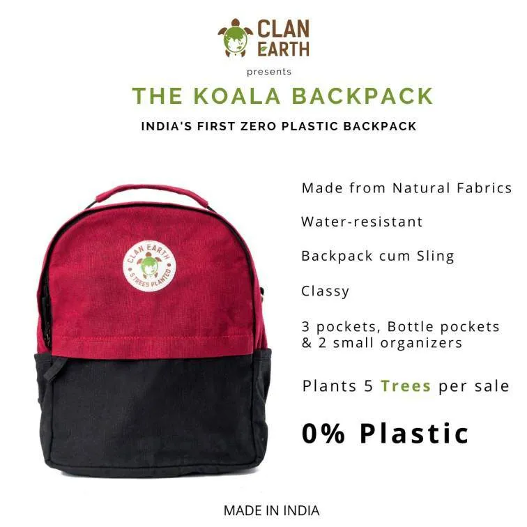 Koala Charcoal Black - Everyday Carry Eco-Friendly Backpack