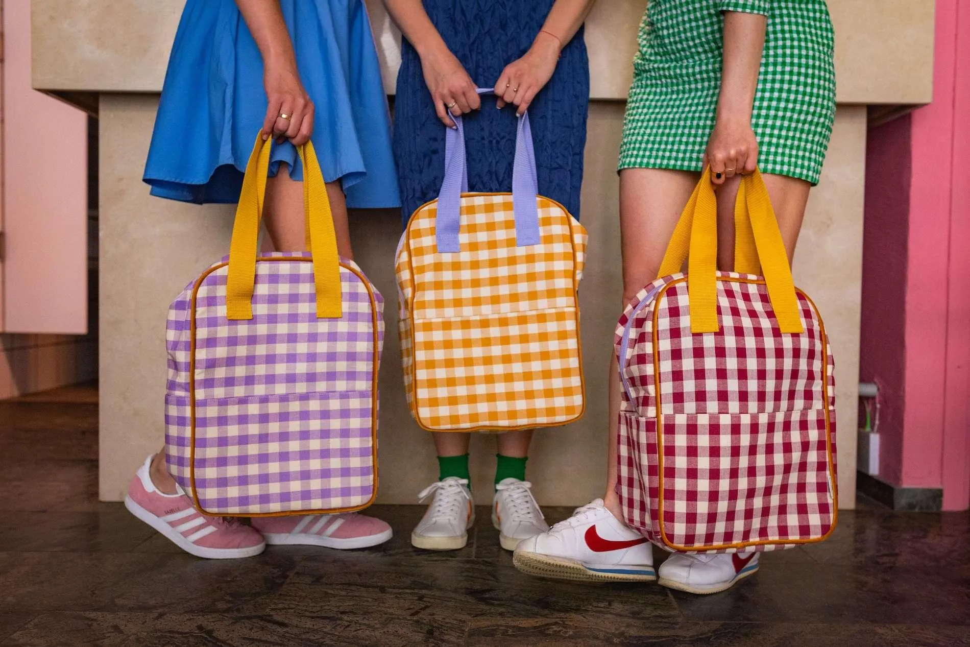 Large Backpack | Gingham | Red Plum