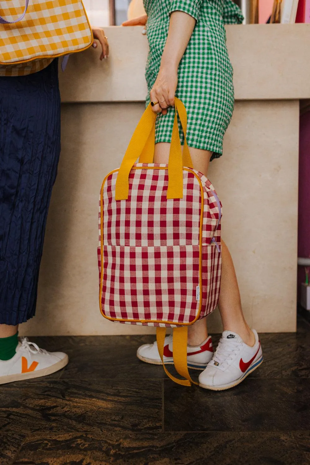 Large Backpack | Gingham | Red Plum