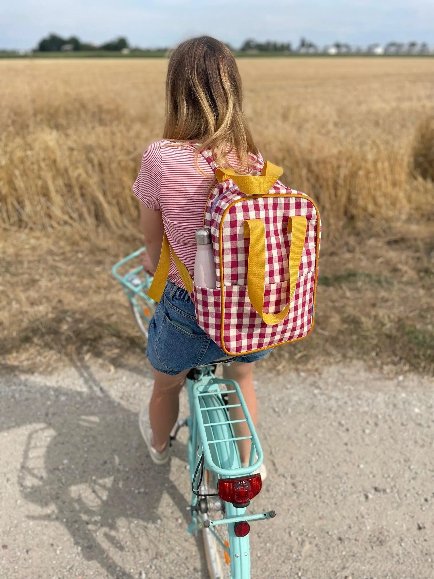 Large Backpack | Gingham | Red Plum