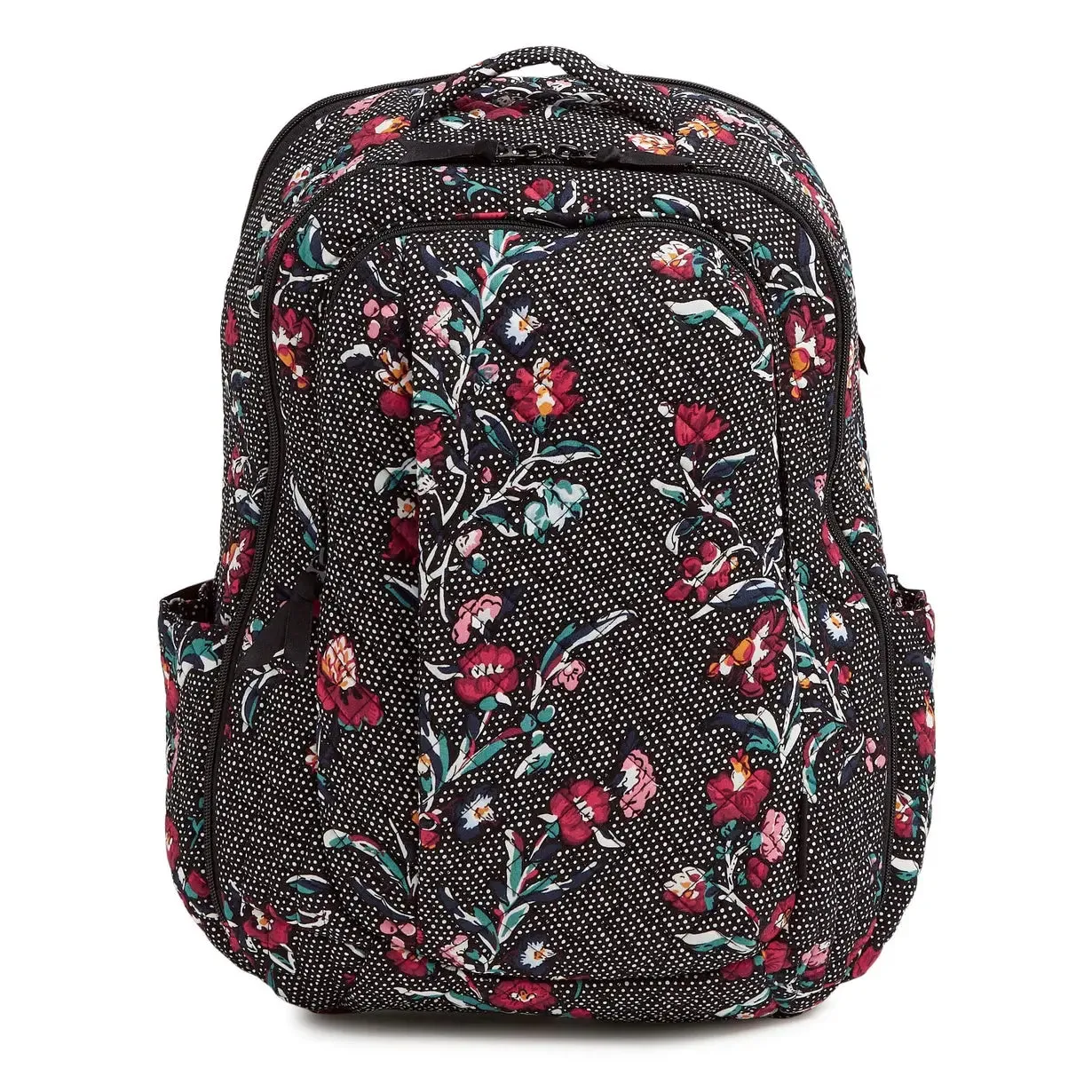 Large Travel Backpack - Perennials Noir Dot