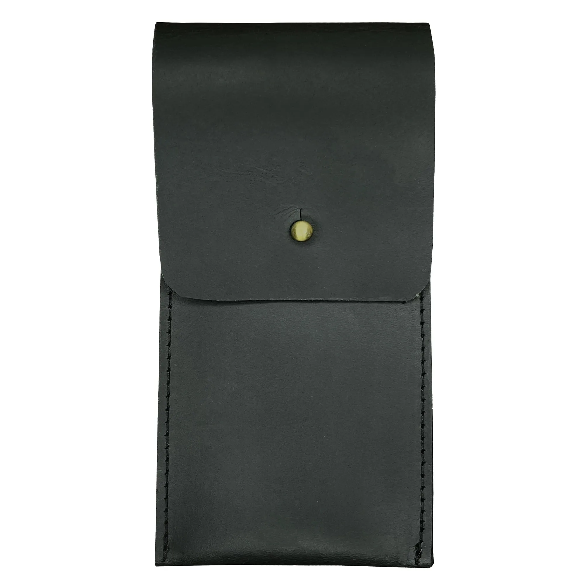 Leather Pen Case - Handmade Pen Protective Sleeve Cover (Black)