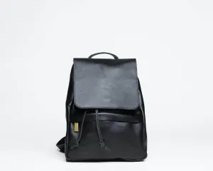 Mini Enku Leather Backpack - Black