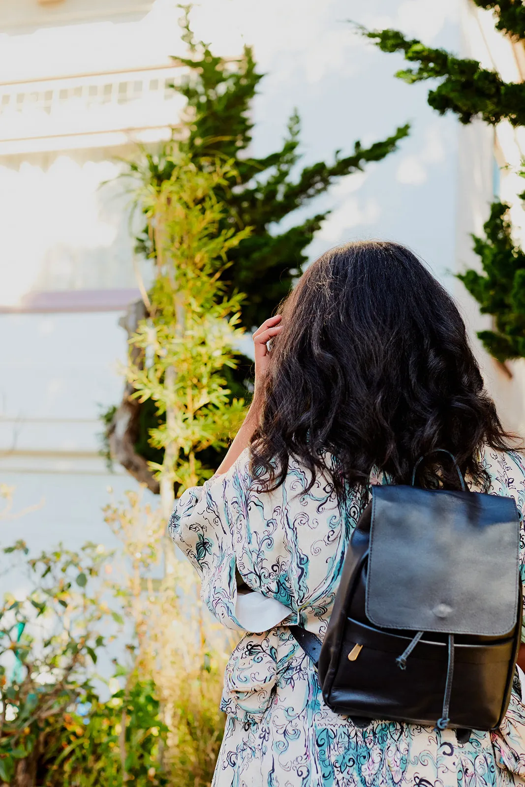 Mini Enku Leather Backpack - Black