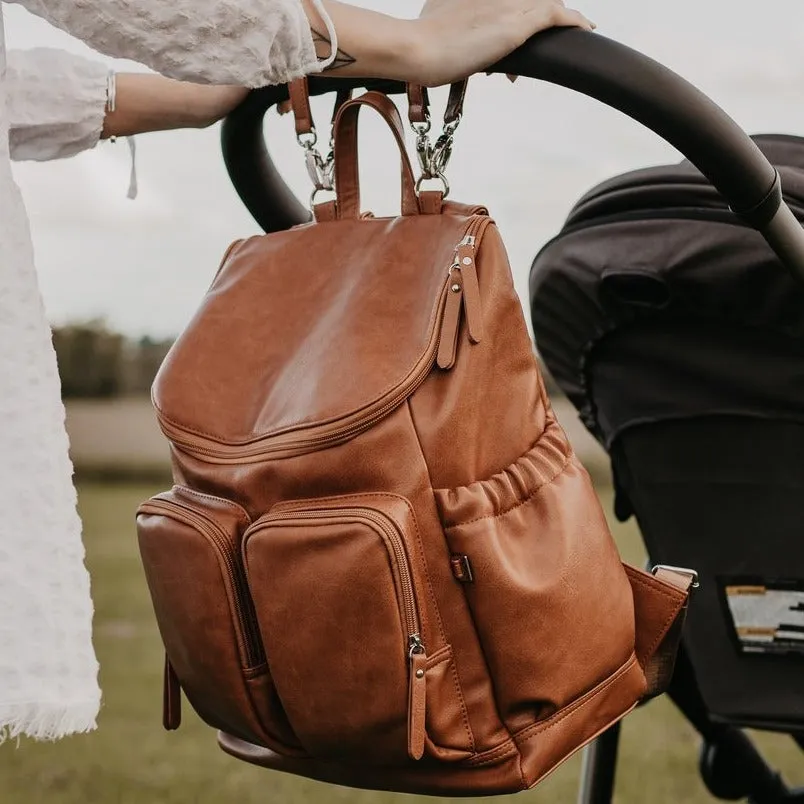 OiOi Signature Nappy Backpack - Tan Vegan Leather