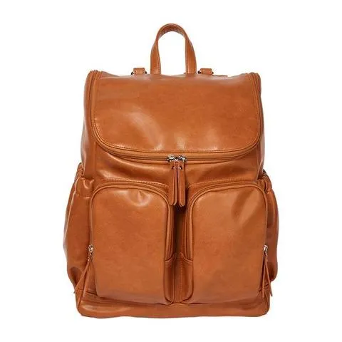 OiOi Signature Nappy Backpack - Tan Vegan Leather