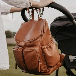 OiOi Signature Nappy Backpack - Tan Vegan Leather