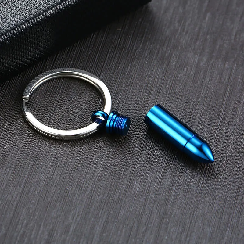 Outdoor Micro Pill Holder Bullet-Shaped Keychain