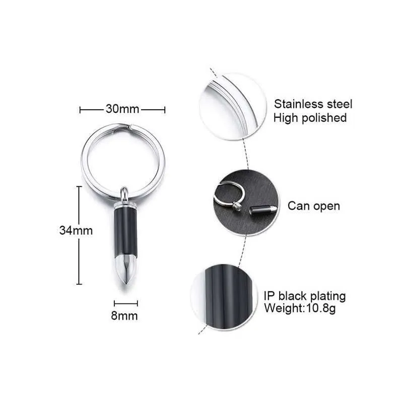 Outdoor Micro Pill Holder Bullet-Shaped Keychain