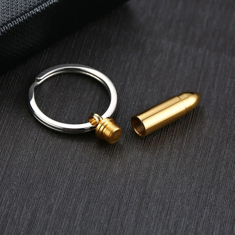 Outdoor Micro Pill Holder Bullet-Shaped Keychain