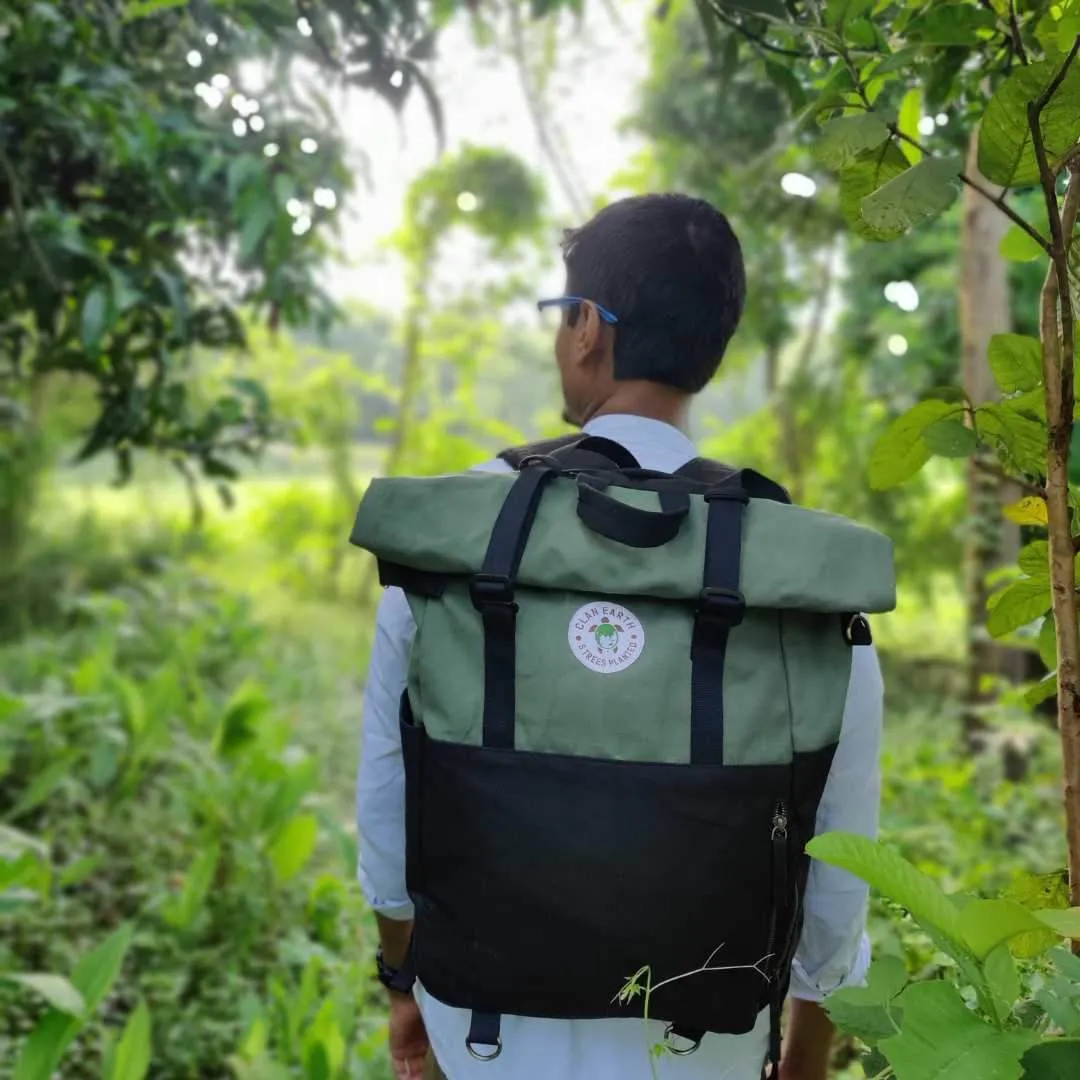 Pangolin Rolltop Backpack - Daily Carry and Travel Backpack - Cherry Red & Charcoal Black