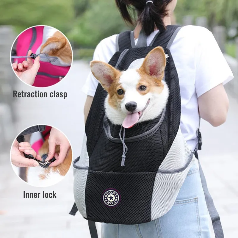 Portable Travel Backpack Outdoor Pet Dog Carrier Bag / Mochila de viaje portátil para exteriores, bolsa de transporte para mascotas y perros