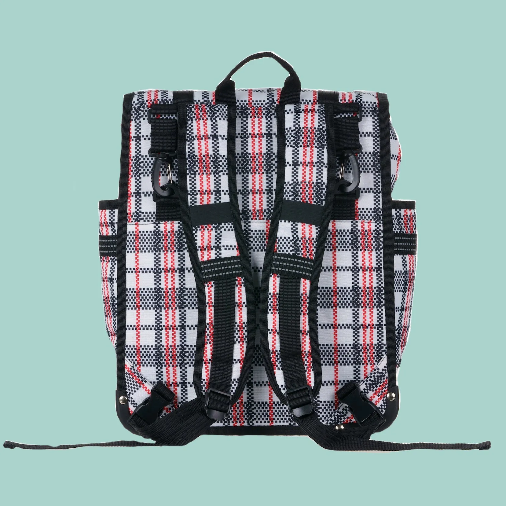 Tartan eco rolltop backpack & Pannier checkered plaid laundry bag