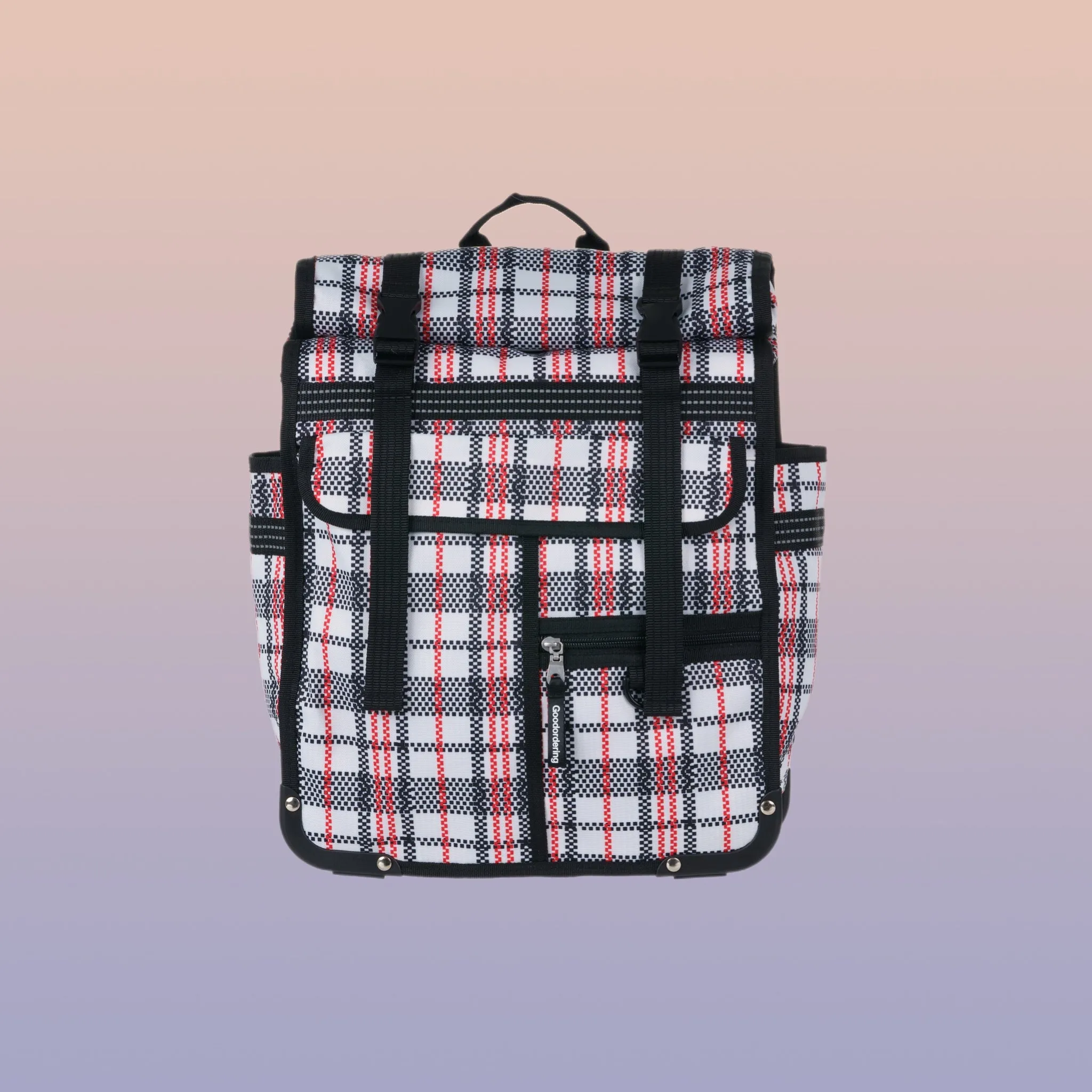 Tartan eco rolltop backpack & Pannier checkered plaid laundry bag