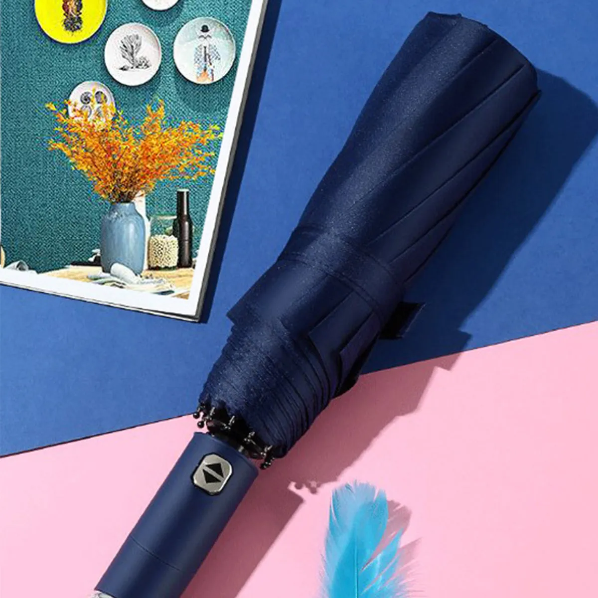 Ten Bones All-in-One Automatic Umbrella with Built-in Flashlight, HG0139