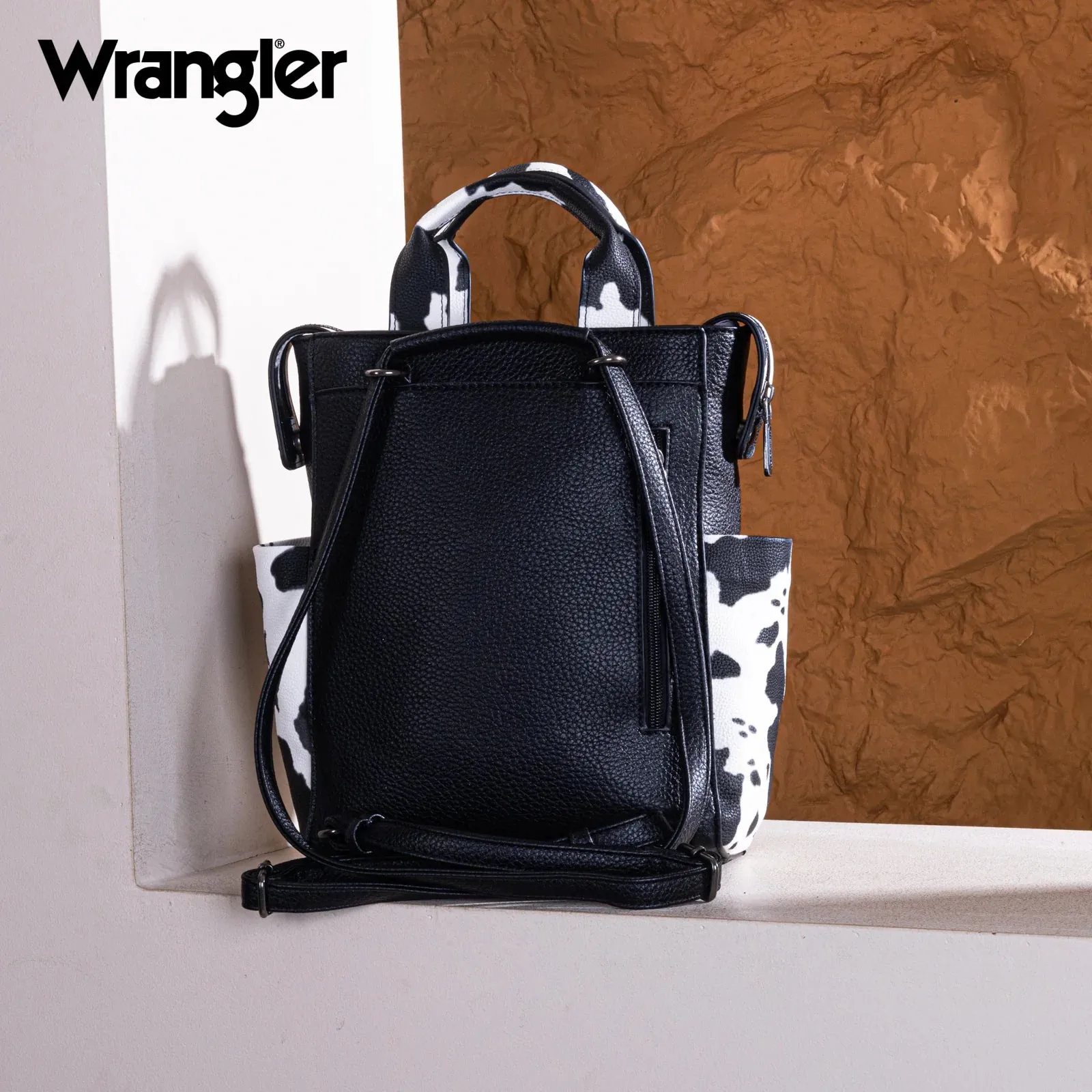 Wrangler Cow Print Tote/Shoulder Bag Convertible Backpack